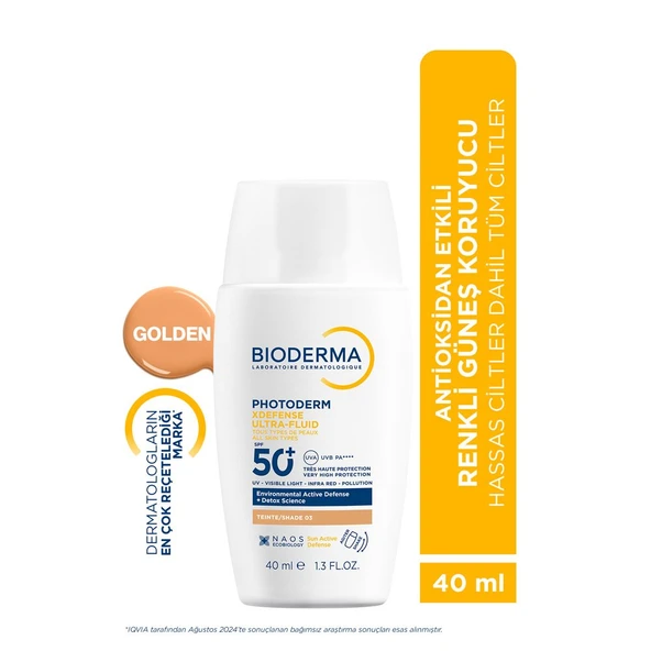 Bioderma Photoderm XDefense Spf50+ Tüm Cilt Tipleri Antioksidan Etkili Renkli Güneş Kremi Golden 40 ml - Resim 3