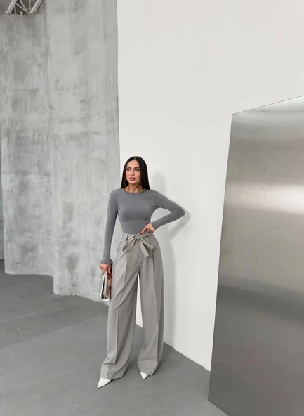 Sante Çi̇zgi̇li̇ Bel Kuşakli Palazzo Pantolon - 4