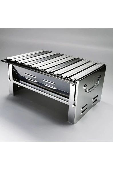 Krom Katlanabilir Kutulu Mangal ( Su Geçirmez Çanta Hediyeli)