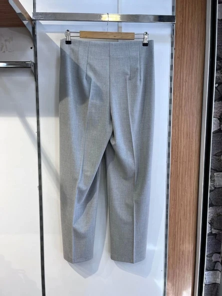 Poly Viscose Yüksek Bel Pervazli Pantolon - 2