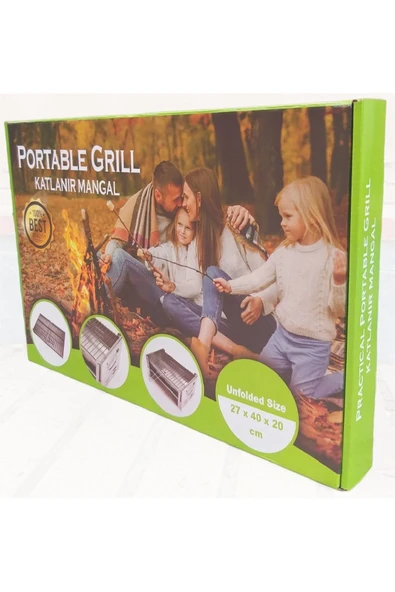 ÇANTALI GALVANİZ KATLANIR MANGAL (KUTU+ÇANTA) - 5