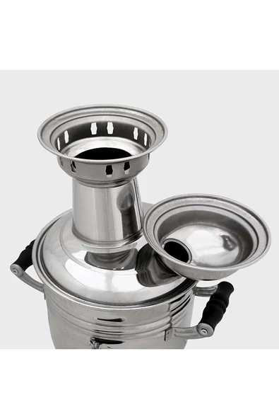 Krom Semaver 4 Lt. Mangal Kömürü Ve Odunla Kullanılabilir. - 4