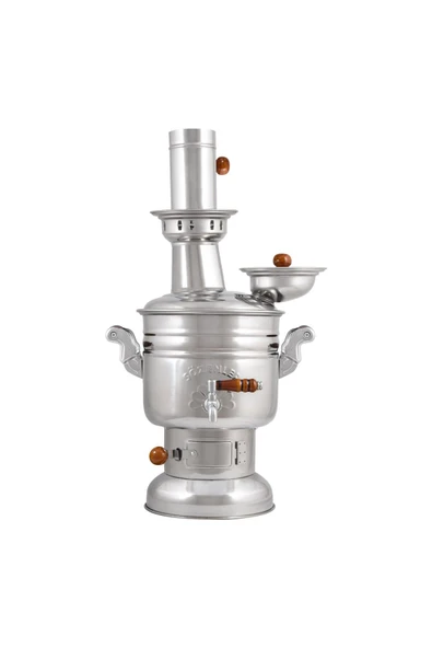 KS11 (4 LT) PORSELEN KULP KROM KÖMÜRLÜ ODUNLU SEMAVER-DEMLİKLİ TAŞIMA ÇANTALI - 4