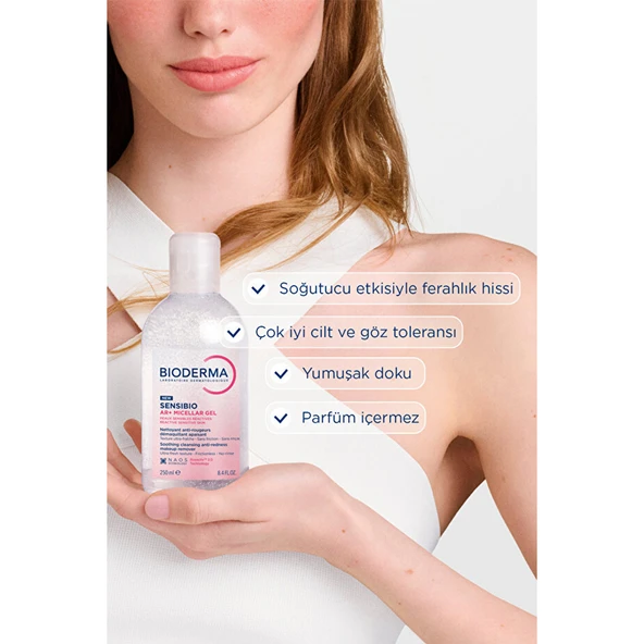 Bioderma Sensibio AR+ Durulama Gerektirmeyen Makyaj Temizleyici Misel Jel 250 ml - Resim 3