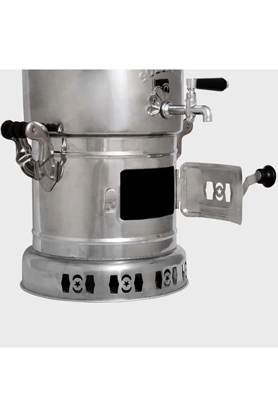 Khuzme Sz13 4 Litre Krom Çelik Ayrılır Odunlu Semaver - 5