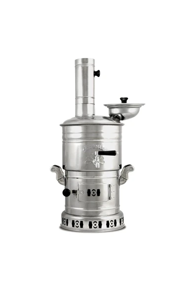 Khuzme Sz13 4 Litre Krom Çelik Ayrılır Odunlu Semaver - 4