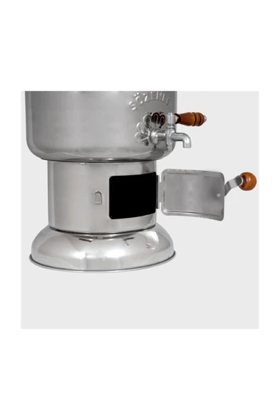 4 Litre-porselen Krom Kömürlü Semaver (porselen Kulp) Taşıma Çantası Hediyeli - 4