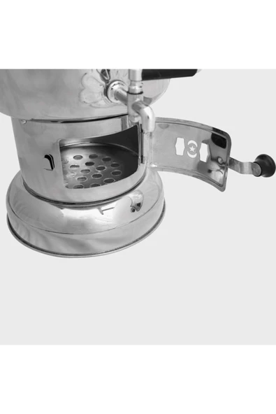 Üst Kapak Açılır Çelik Odunlu Kömürlü Piknik Semaver 4 lt - 4
