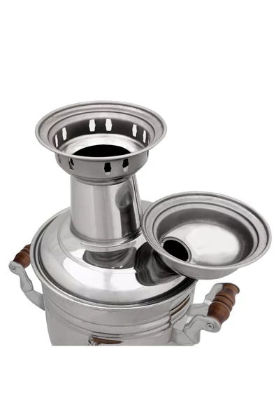 Porselen Kulplu 2,5 Litre Çelik Semaver Alüminyum Demlikli (TAŞIMA ÇANTALI) - 3