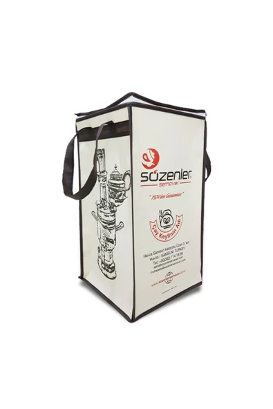 Porselen Kulplu 2,5 Litre Çelik Semaver Alüminyum Demlikli (TAŞIMA ÇANTALI) - 6