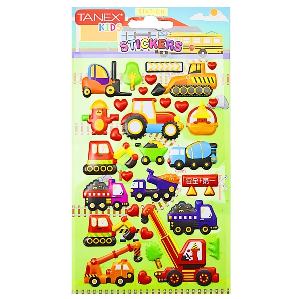 Tanex Kids Sticker Puffy İş Makineleri Serisi 32 Parça (26152)