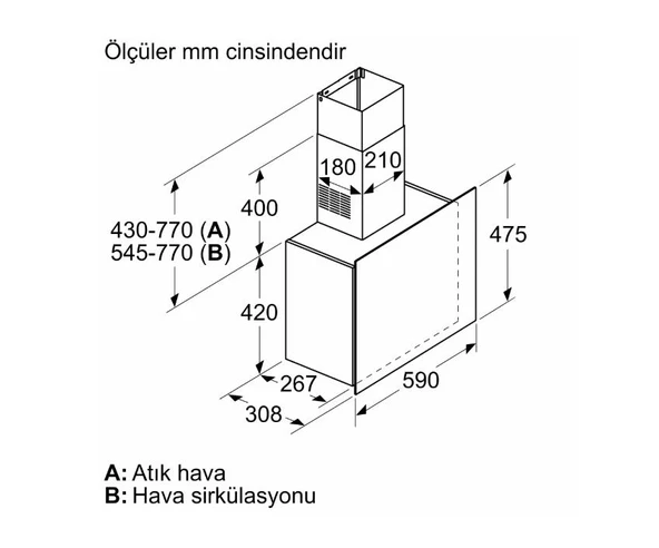 BOSCH DWF65AJ70T DUVAR TİPİ DAVLUMBAZ GRİ - 4
