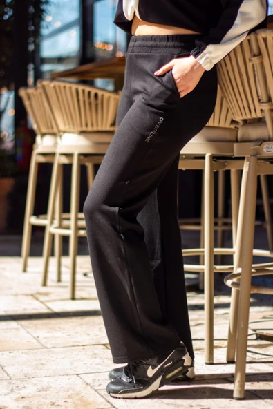 Kadın Siyah OYS Modal Kumaş Bol Paça Esnek Eşofman Altı 25KESAH507 - 7