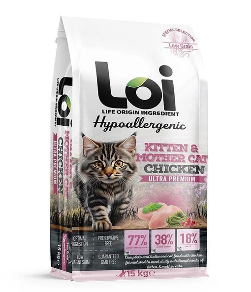 LOİ TAVUKLU YAVRU KEDİ MAMASI 15 KG