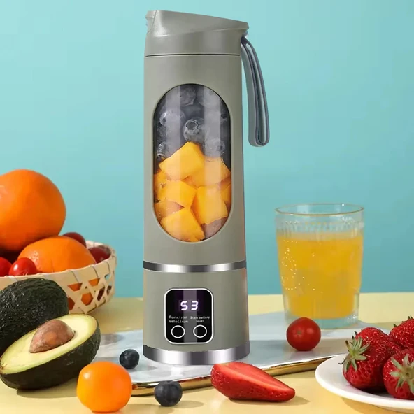 POWERMASTER PM-25964 450ML SHAKEN TAKE KİŞİSEL SMOOTHİE TAŞINABİLİR BLENDER MEYVE SIKACAĞI ŞARJLI YEŞİL