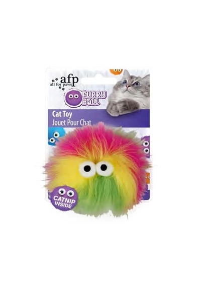 AFP Furry Ball-Fluffer Catnipli- Sarı 9,5x9x5x5 cm