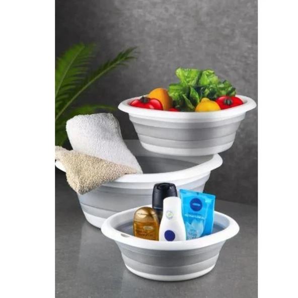 Bee Home Katlanabilir Badya Plastik Çok Amaçlı Leğen – 5L, Pratik ve Kompakt Tasarım AK-699 - 2