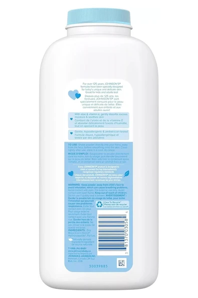 Johnson's Aloe ve E Vitamini İçeren Bebek Pudrası 425GR - 2