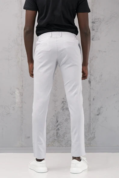 Beli Lastikli ve İplikli Armürlü Slimfit Pamuklu Likralı Jogger Pantolon - 3