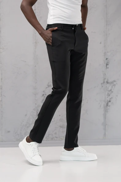 Beli Lastikli ve İplikli Armürlü Slimfit Pamuklu Likralı Jogger Pantolon - 11