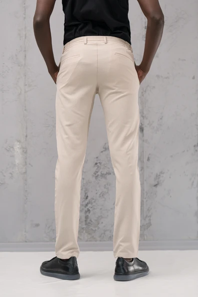 Beli Lastikli ve İplikli Armürlü Slimfit Pamuklu Likralı Jogger Pantolon - 9