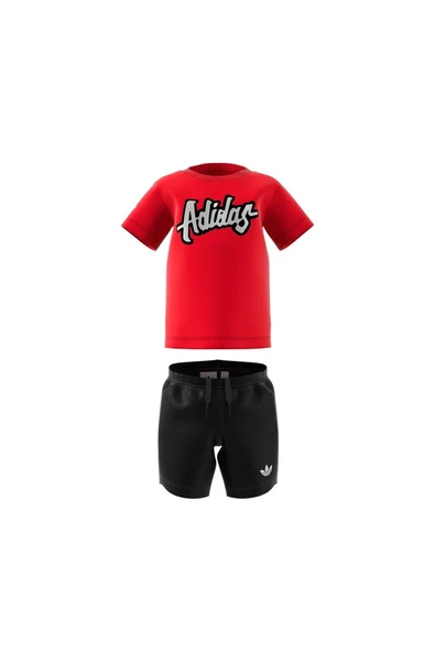 adidas Bebek  Kırmızı  BEBEK ESOFMAN TAKIMI SHORT TEE SET JC9102 - 9