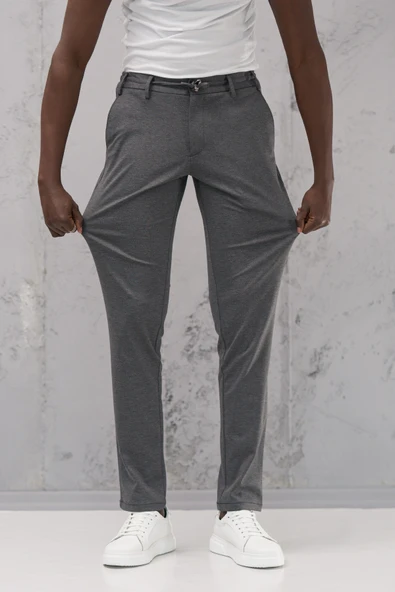 Beli Lastikli ve İplikli Rayon Kumaş Regular Fit Likralı Jogger Pantolon - 9