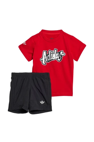 adidas Bebek  Kırmızı  BEBEK ESOFMAN TAKIMI SHORT TEE SET JC9102 - 2