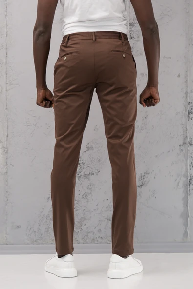 Beli Lastikli ve İplikli Rayon Kumaş Regular Fit Likralı Jogger Pantolon - 5