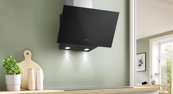 BOSCH DWK63PJ61T EĞİMLİ CAM DAVLUMBAZ SİYAH-INOX - 2