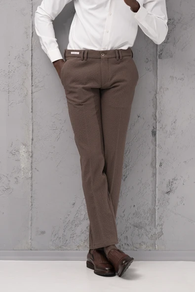 Ecer Regular Fit Yan Cepli Kışlık Gofre Kumaş Pantolon - 2