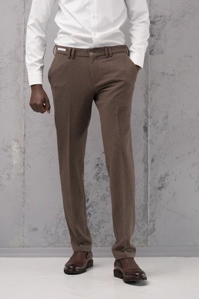 Ecer Regular Fit Yan Cepli Kışlık Gofre Kumaş Pantolon - 7