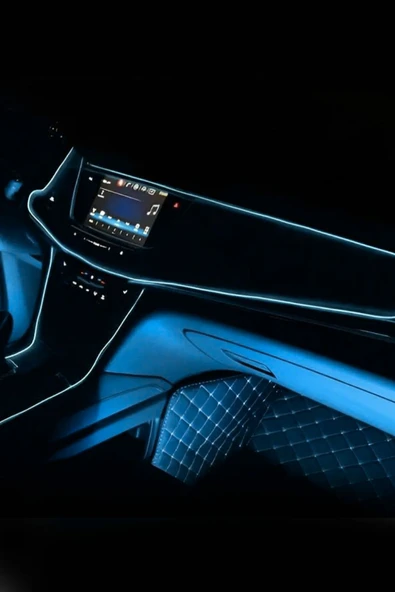 Araç Içi Buz Mavi Neon Ledi Ip Led Torpido Ledi 2 Metre Neon Led - Resim 3