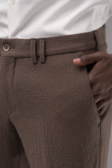 Ecer Regular Fit Yan Cepli Kışlık Gofre Kumaş Pantolon - 6