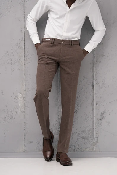 Ecer Regular Fit Yan Cepli Kışlık Gofre Kumaş Pantolon