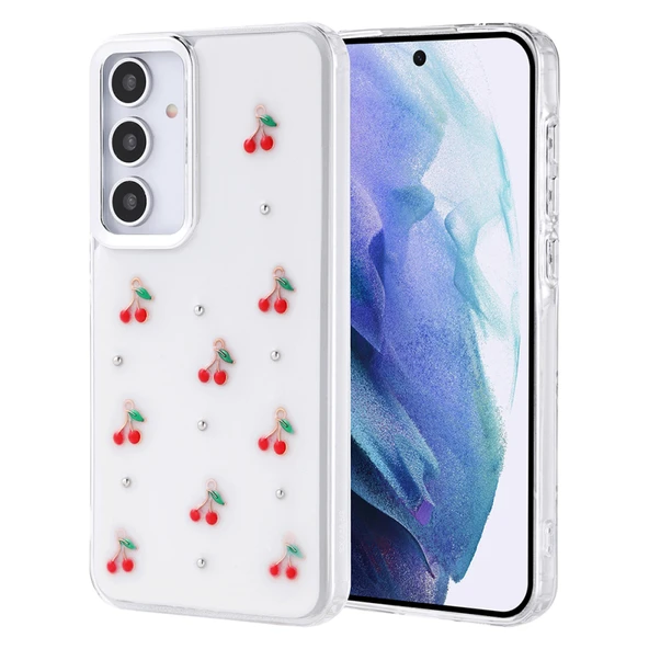 Samsung Galaxy A55 Kılıf Sİmli Kamera Çerçveli ve Mini Fİgür Desenli Ultra Koruma Sağlayan Kutup Sert Silikon Kapak