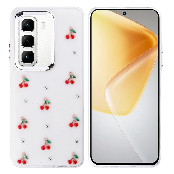 İnfinix Hot 50 Pro 4G Kılıf Sİmli Kamera Çerçveli ve Mini Fİgür Desenli Ultra Koruma Sağlayan Kutup Sert Silikon Kapak