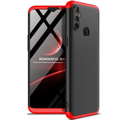 Realme 6İ Kılıf 3 Parçalı Şık Patch Sert Silikon Kapak