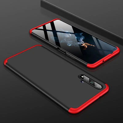 Honor 20 Kılıf 3 Parçalı Şık Patch Sert Silikon Kapak