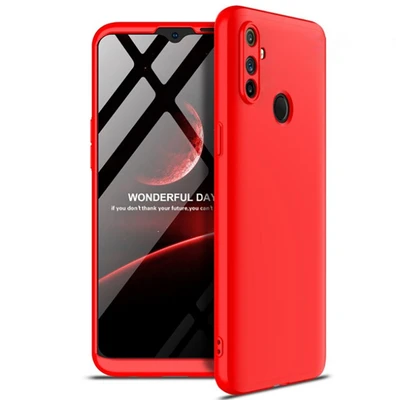 Realme 6İ Kılıf 3 Parçalı Şık Patch Sert Silikon Kapak