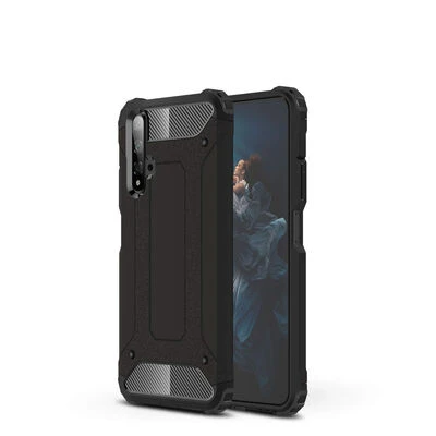 Honor 20 Kılıf Darbelere Dayanıklı Çift Katmanlı Alvika Premium Sert Silikon Kapak
