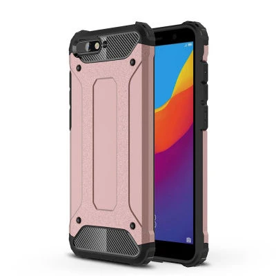 Huawei Y6 2018 Kılıf Darbelere Dayanıklı Çift Katmanlı Alvika Premium Sert Silikon Kapak