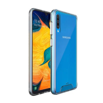 Samsung Galaxy A50 Kılıf Şeffaf ve Sert Sararmaz Narvik Premium Kapak