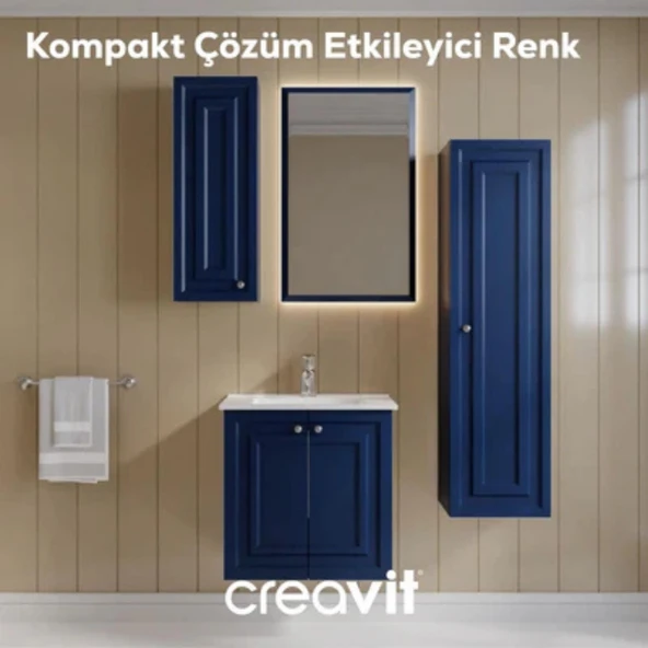 Kayra Lavabo Dolabı Kapaklı Mat Safire Blue - 3