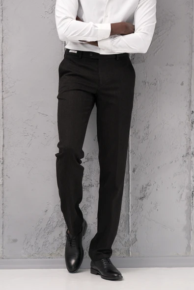 Ecer Regular Fit Düz Kalın Kışlık Gabardin Yan Cepli Pantolon - 10