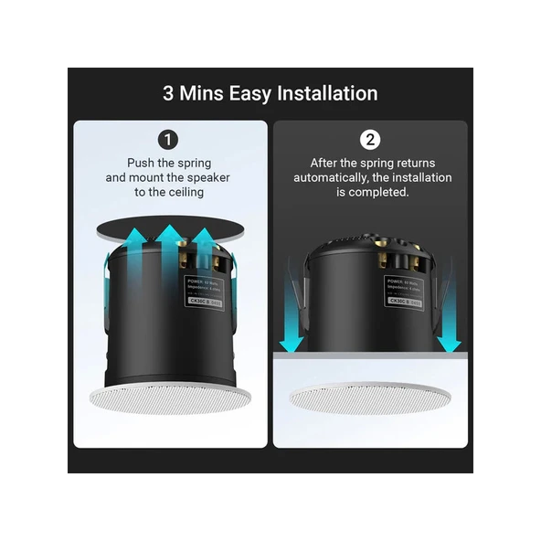 Arylic CK30C 3" 60W Coaxial HD In-ceiling Speaker - 8
