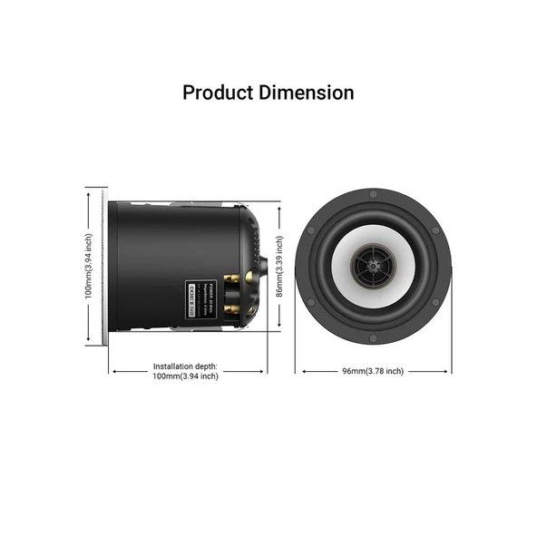 Arylic CK30C 3" 60W Coaxial HD In-ceiling Speaker - 4