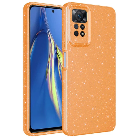 Redmi Note 12 Pro 4G Kılıf Parlak Simli ve Kamera Korumalı Spoty Silikon Kapak