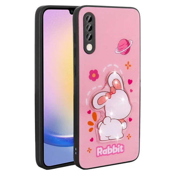 Samsung Galaxy A50 Kılıf Şirin Hayvan Figürlü Euphoria Premium Silikon Kapak