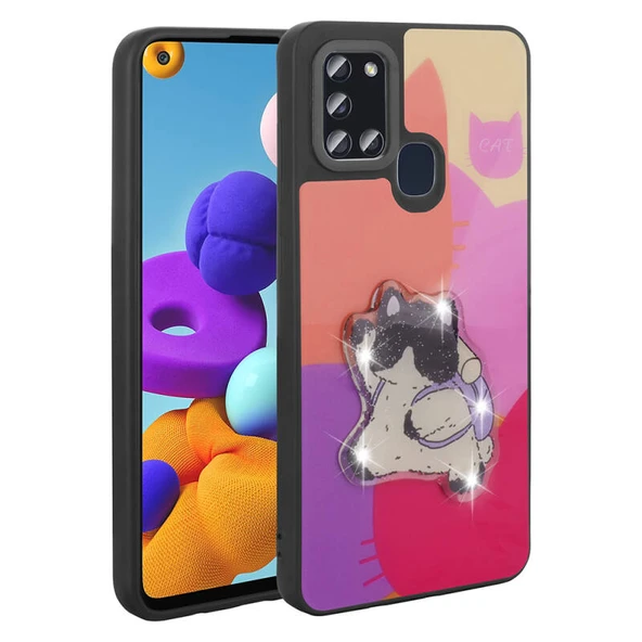 Samsung Galaxy A21S Kılıf Şirin Hayvan Figürlü Euphoria Premium Silikon Kapak
